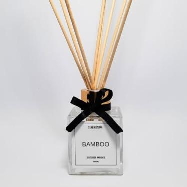 Imagem de Difusor de Ambiente, Vidro, 100ml, com 8 Varetas de 25cm, para Salas e Escritórios, Fragrância Premium (Bamboo)