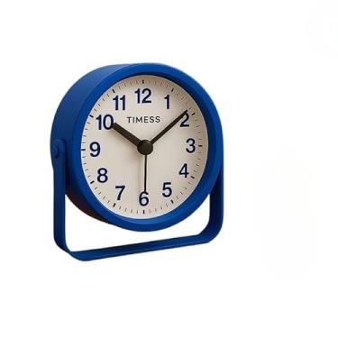 Imagem de Relogio de Parede, Relógio Despertador Analógico Moderno Gira 360 Graus - com Pilhas, 10×10cm, Estilo Vintage(AZUL)