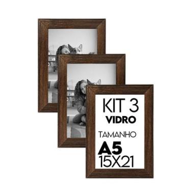 Imagem de Porta retrato de Vidro 15x21 Kit com 3 Molduras Para Foto para uso na 