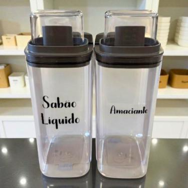 Imagem de 2 Dispenser Organizador Lavanderia 2,3 L P/ Sabão Amaciante - OU