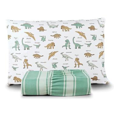 Imagem de Jogo De Lençol Joy Kids Solteiro 2 Peças Micropercal 200 Fios Infantil - Dino World - 100% Poliéster