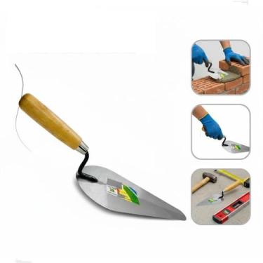 Imagem de Colher Pedreiro Canto Oval Profissional Espátula Construção Jardinagem