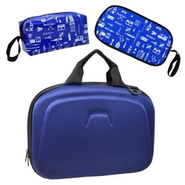 Imagem de Kit Maleta Bolsa Estagio Saude Case Aparelho Esteto - Love Saude, Azul
