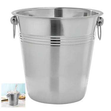 Imagem de Balde de Gelo Inox 3 Litros Bebida Vinho Cerveja Festa Evento Reuniao 