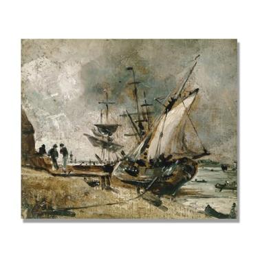 Imagem de NHLDZYH Arte de parede John Constable, (envio), pôster de pinturas famosas, decoração de parede com impressão de imagem retrô de romantismo. Somente tela 60 x 72 cm - 23,6 x 28,3 pol
