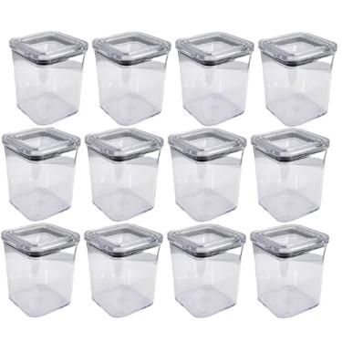 Imagem de Porta Frios Hermetico, Jogo de 12 Pote Hermético Acrílico 200ml para Temperos com Tampa Vedada