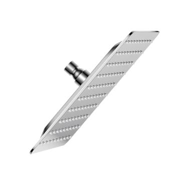 Imagem de Chuveiro de chuva, cabeça de chuveiro quadrada de 8 polegadas, taxa de fluxo de 1,8 GPM, chuveiro de chuva (Chrome, 8 polegadas)