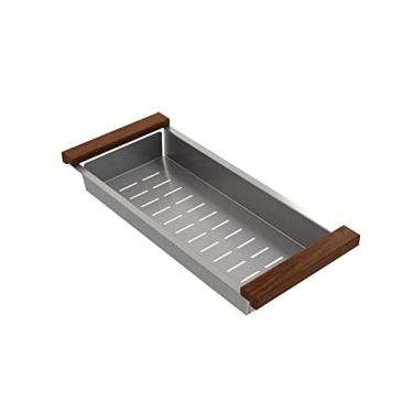 Imagem de BOCCHI Escorredor profundo de aço inoxidável 2310 0003 com alças de sapele de madeira