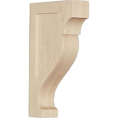 Imagem de Ekena Millwork CORW02X06X10RKMA Corbel de madeira pequena Rockport, 3,8 cm L x 15,2 cm P x 25,4 cm A, bordo