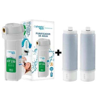 Imagem de Kit Purificador De Água Fit 230 Rosca 1/2 + 2 Refil Planeta Água - Pla