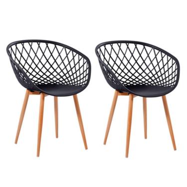 Imagem de Kit 2 Cadeiras Monaco Com Assento Em Polipropileno Fratini Preto