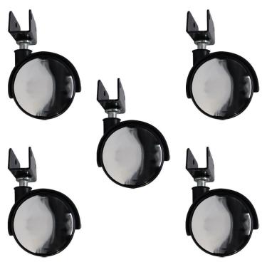 Imagem de Kit 5 Rodízios Para Móveis Com Chapa U Sem Trava