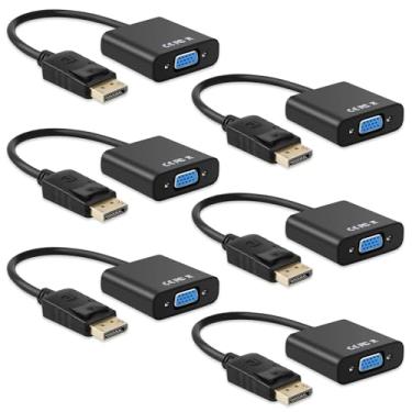 Imagem de Lpluziyyds Adaptador DP para VGA, pacote com 6 conversor DisplayPort para VGA banhado a ouro (macho para fêmea) compatível com Dell, HP, Lenovo, ASUS para PC, laptop, monitor, projetor - suporte de