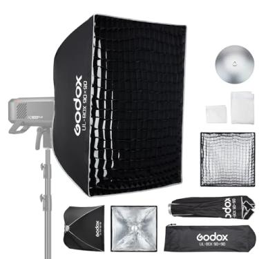 Imagem de Godox Guarda-chuva Softbox 90 cm * 90 cm / 35,4 pol. * 35,4 pol com difusor de grade de configuração rápida Bowens Mount Softbox compacto fotografia iluminação softbox para fotografia fotografia