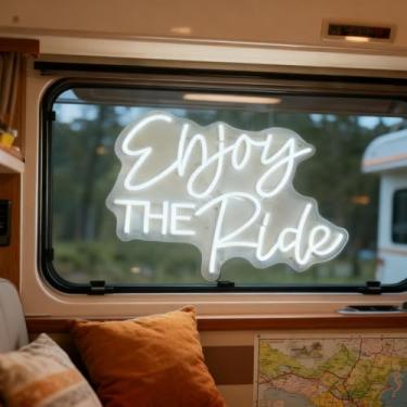 Imagem de Neonawall Neon Sign for Wall Decor Light Up Letters Led Sign Birthday Party Gifts Led Decorative Night Signs Room Decorations Supplies Racing Car Party Signs for Home Bedroom Dorm (Enjoy the Ride)