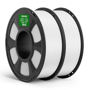 Imagem de DEEPLEE Filamento PETG PRO de 1,75 mm, branco, 2 kg, filamentos de impressora 3D PETG de 1,75 mm, maior resistência e resistência ao clima, adequado para a maioria das impressoras 3D FDM