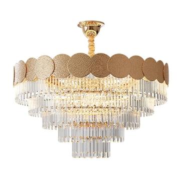 Imagem de Pendente Pisa Gold + Clean - 40W Lampada E14 Ferro +Cristal Ref:1418