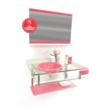 Imagem de Gabinete de Vidro 90cm para Banheiro Cuba Chapéu - Inglaterra  - EKASA