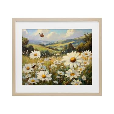 Imagem de Stupell Industries Impressão emoldurada de verão borboleta margarida branca sob vidro, design por Petal Prints Design, 17 x 21