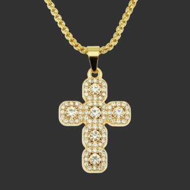 Imagem de Ofertas de liquidação: colar de cruz de diamante moderno com pingente de liga de moda, No size, Metal, Sem Pedra Preciosa