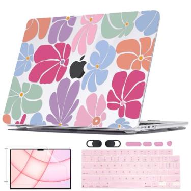 Imagem de Seanai Capa para MacBook Air de 13,6 polegadas, M4, A3240, M3, A3113, M2, A2681, 2025, 2024, 2023, 2022, 2022, antiderrapante, resistente a arranhões, capa rígida de plástico e película para teclado