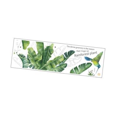 Imagem de FLCPJGV Adesivos de parede com folhas de palmeira tropicais e pássaros, adesivos de parede grandes com folhas de Monstera, papel de tropical.