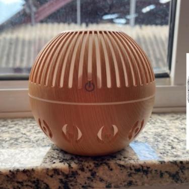 Imagem de Difusor de Aroma Ultrassônico com Luz LED, 130ml, Umidificador Elétrico USB, Cromoterapia 7 Cores, 95x95mm, Marfim