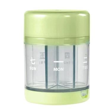 Imagem de Cortador de Remédios Caixa Portátil dois-em-um Armazenamento Sub-embalagem Lâmina Aço Inoxidável 304 Food Grade Camada Selagem Pílulas Rotativo Sete