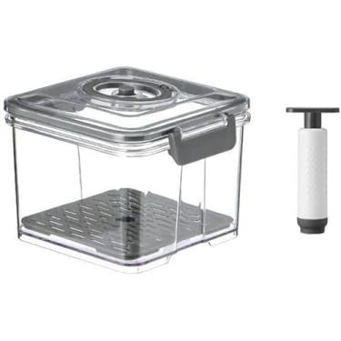 Imagem de Pote Hermético com Bomba de Vácuo, Recipiente para Armazenamento, Cinza, 1,5 Litros