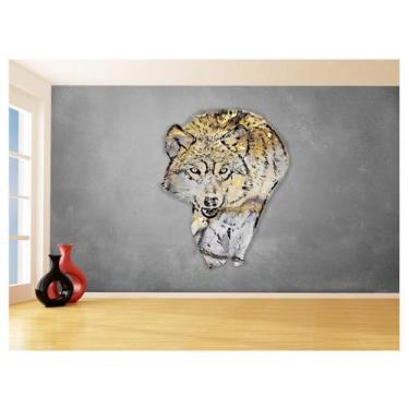 Imagem de Papel De Parede Animais Pop Art Lobo Colorido 3,5M Pxa613 - Você Decor