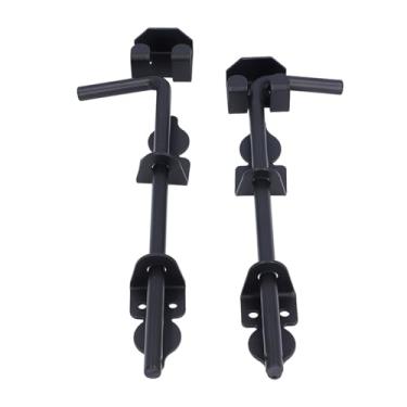 Imagem de Alomejor Trava de Aterramento para Portão Revestido de pó Preto de Metal de 12 Polegadas Mais Espessa Com Parafusos de Montagem para Porta de Cerca de Portão Duplo único