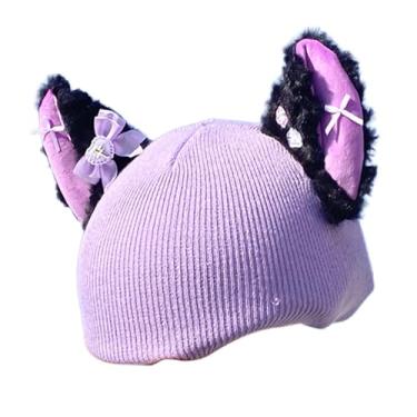Imagem de YIJU Capa para capacete de esqui com laço e orelhas de gato, acessório de inverno encantador e criativo para snowboard esqui.
