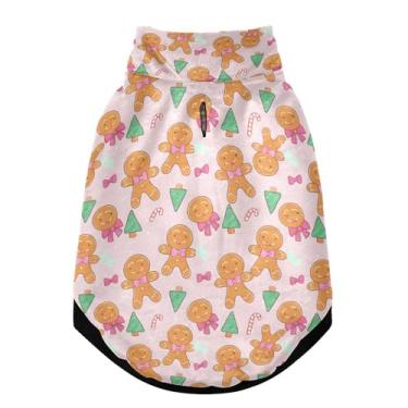 Imagem de SEHANY Casaco de Natal de gengibre para cães pequenos, superquente, à prova de vento, jaqueta de inverno, macia, aconchegante para animais de estimação, moletom para clima frio na neve com furo na