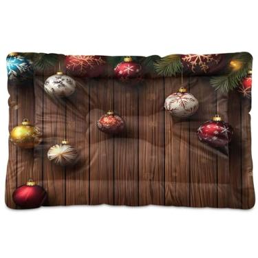 Imagem de SEHANY Cama de Natal bola para cães e gatos com fundo antiderrapante, cama de canil, colchão macio para animais de estimação, lavável, almofada de cama para cães pequenos, médios e grandes, gatos, 91