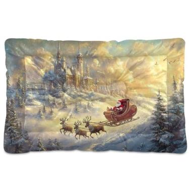 Imagem de SEHANY Cama de Natal para cães e gatos com fundo antiderrapante, cama de canil, colchão macio para animais de estimação, lavável para cães pequenos, médios e grandes, gatos, 45,7 x 61 cm