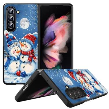 Imagem de GFRGTFHYT Capa protetora à prova de choque para Samsung Galaxy Z Fold 7 para mulheres e homens, fina, leve, com design de bonecos de neve, capa protetora à prova de choque para Samsung Z Fold7 5G 8