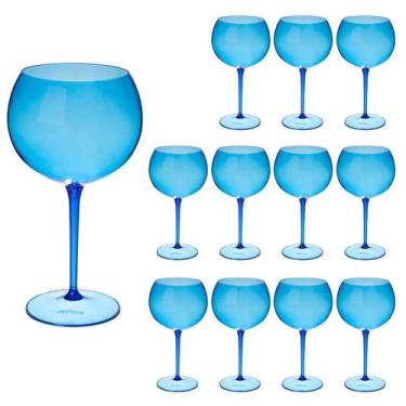 Imagem de Taça De Gin 600ml Kit 12pçs Acrílico Alto Padrão Premium - NEOPLAS, Az