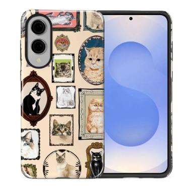 Imagem de CARLOCA Capa para Samsung Galaxy S25 Edge, design de colagem vintage para amantes de animais de estimação, proteção dupla híbrida TPU macio + policarbonato rígido, à prova de choque, antiarranhões