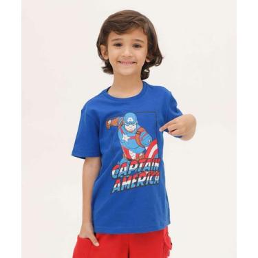 Imagem de Camiseta Infantil Capitão América Marvel Tam 4 a 10-49172, Azul, 8