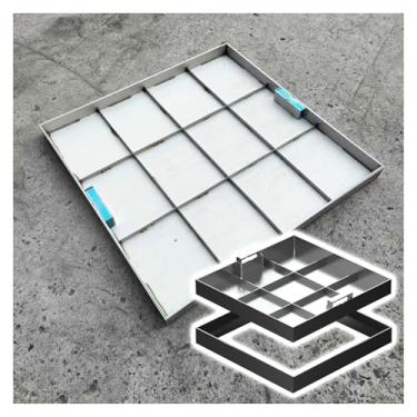 Imagem de uhyOHF Tampa de bueiro invisível de aço inoxidável 304, 12 16 24 26 32 34 36 38 40 40 43 polegadas tampas quadradas de bacia de esgoto com alça retrátil, fossa séptica embutida para garagem (prata-12