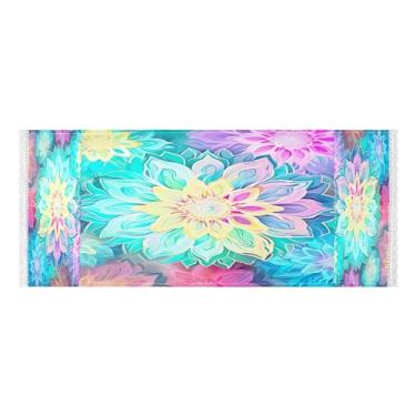 Imagem de Wassud Capas coloridas de lavadora e secadora de mandala, protetor de lavadora com sacos de armazenamento, capa de geladeira à prova de poeira com bolsos para lavanderia doméstica, cozinha, 120 x 55