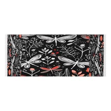 Imagem de Wassud Capas de lavadora e secadora de libélula preta, protetor de lavadora com sacos de armazenamento, capa de geladeira à prova de poeira com bolsos para lavanderia doméstica, cozinha, 120 x 55 cm