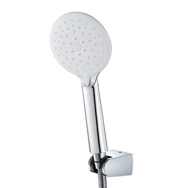 Imagem de Chuveiro portátil, chuveiro de alta pressão, chuveiro portátil cromado, 3 modos/configurações de spray, chuveiro removível com mangueira extra longa de aço inoxidável 304 e gancho de chuveiro