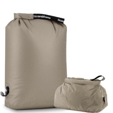 Imagem de Saco de lavanderia de viagem, bolsa de armazenamento a vácuo sem bomba, bolsa de viagem para roupas sujas (cinza, M)