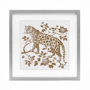 Imagem de Stupell Industries Earthy Details Impressão emoldurada cinza leopardo vintage sob vidro, design por Lettered and Lined, 13 x 13