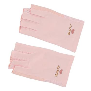 Imagem de Luqeeg Luvas Elásticas para Manicure, Proteção Uv Sem Dedos para Arte Em Unhas, Salão de Beleza, Peso Leve Respirável para Proteção Pele (Rosa)