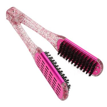 Imagem de Luqeeg Pente de Alisamento de Cabelo, Tala Resistente a Altas Temperaturas, Escova Dupla Face para Ferramenta de Estilo para Mulheres, Cabelo Macio, Rosa, Vermelho