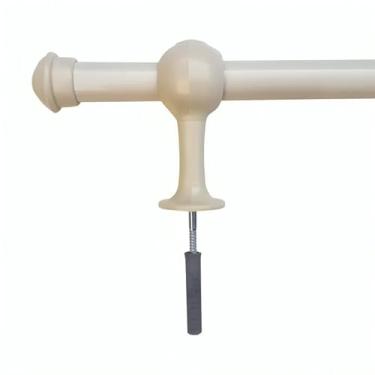 Imagem de Kit Varão de Madeira Simples 2,00m 19mm Branco Preto Tabalho Palha (Palha)