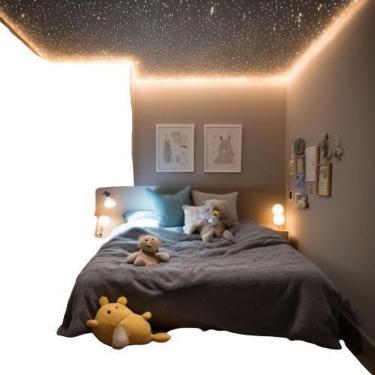 Imagem de Kit Luminado 300 Fibra Ótica Rgb Mix Decoração Led