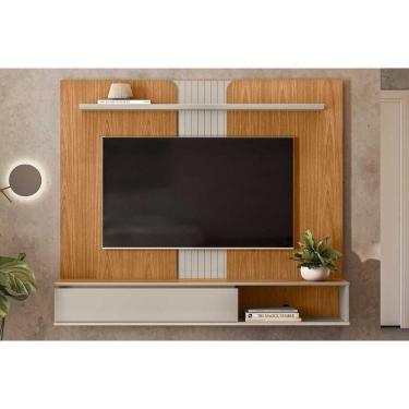 Imagem de Home P/ Tv Até 65 Pol Friburgo C/ 1 Porta E 1 Prateleira 160x136cm Nature/off White - Linea Brasil